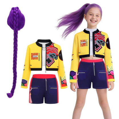 Kids Halloween Costume Singer Warrior Outfit Dress Up Set