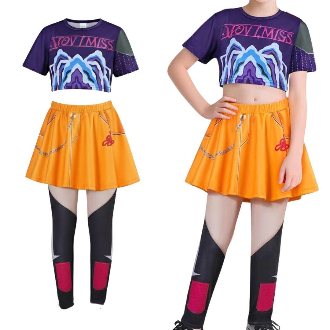 Kids Halloween Costume Singer Warrior Outfit Dress Up Set