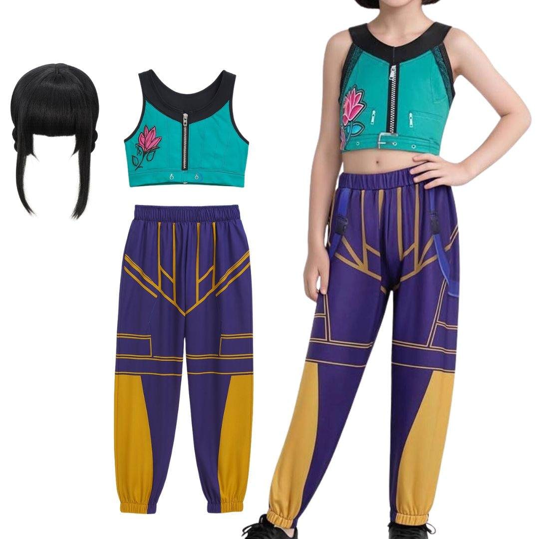 Kids Halloween Costume Singer Warrior Outfit Dress Up Set