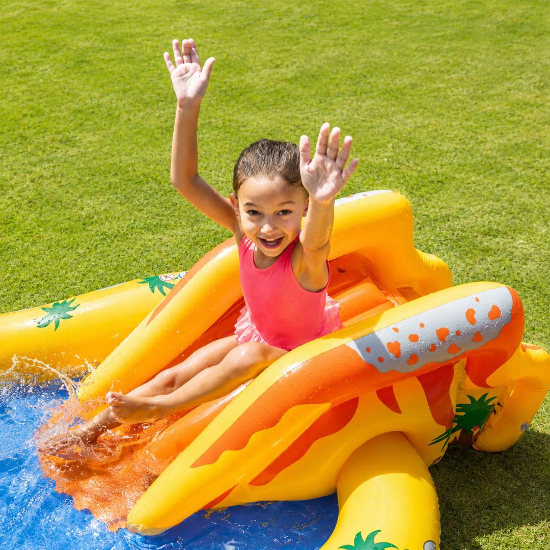 Kids Inflatable Pool Dinosaur Slide Water Play