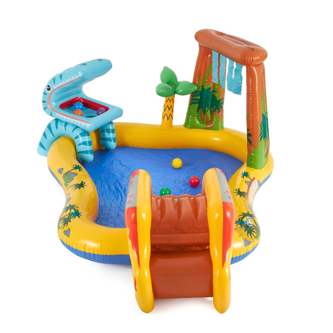 Kids Inflatable Pool Dinosaur Slide Water Play