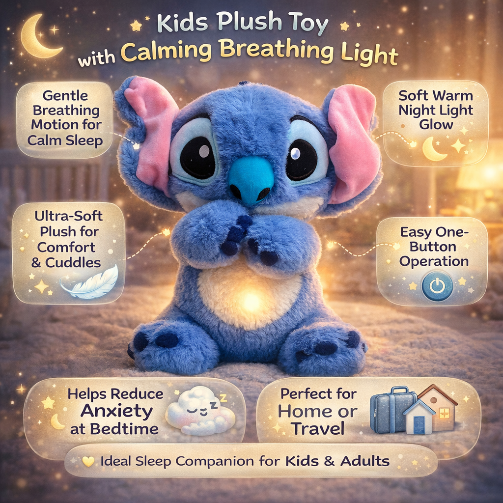 Kids Plush Toy Calming Light Breathing Sleep Companion