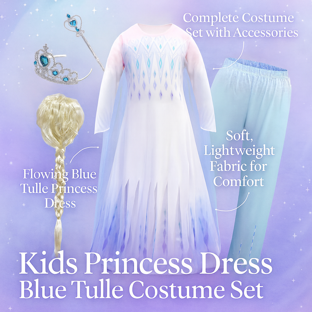 Kids Princess Dress Tulle Costume Set