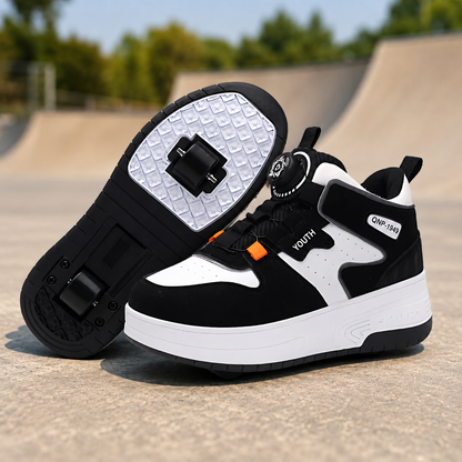 Kids Sneakers Retractable Wheels Roller Skate Shoes