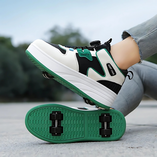 Kids Sneakers Retractable Wheels Roller Skate Shoes