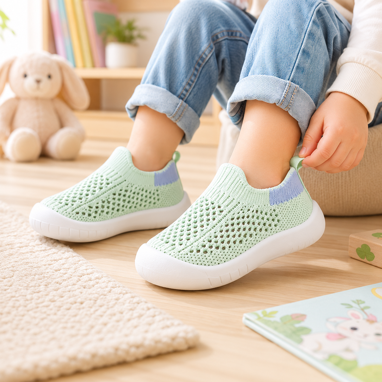 Kids Sneakers Slip On Breathable Casual Walking Shoes