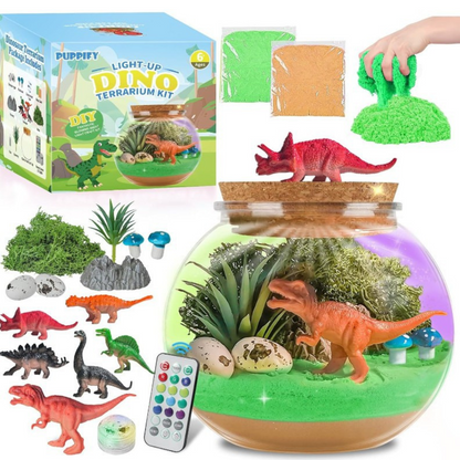 Kids Terrarium Kit Dinosaur Craft Night Light Toy Set