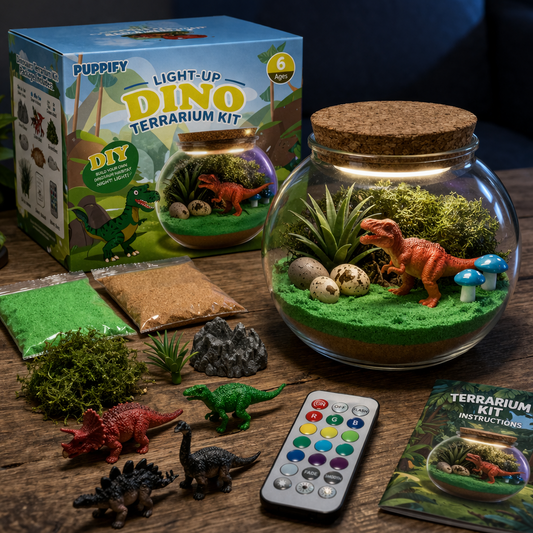 Kinder Terrarium Set Dinosaurier Bastel Nachtlicht Spielzeug Set