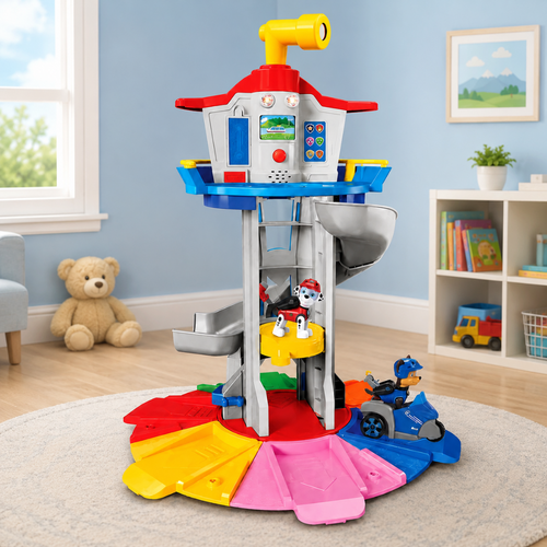 Kids Toy Car Set Tower Slide Rescue Activity Playset
