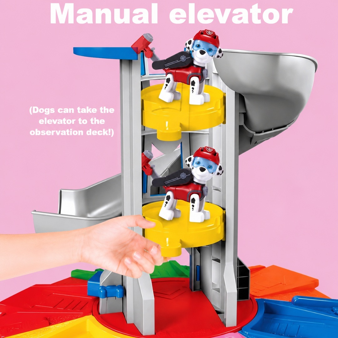 Kids Toy Car Set Tower Slide Rescue Activity Playset