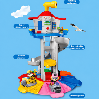 Kids Toy Car Set Tower Slide Rescue Activity Playset