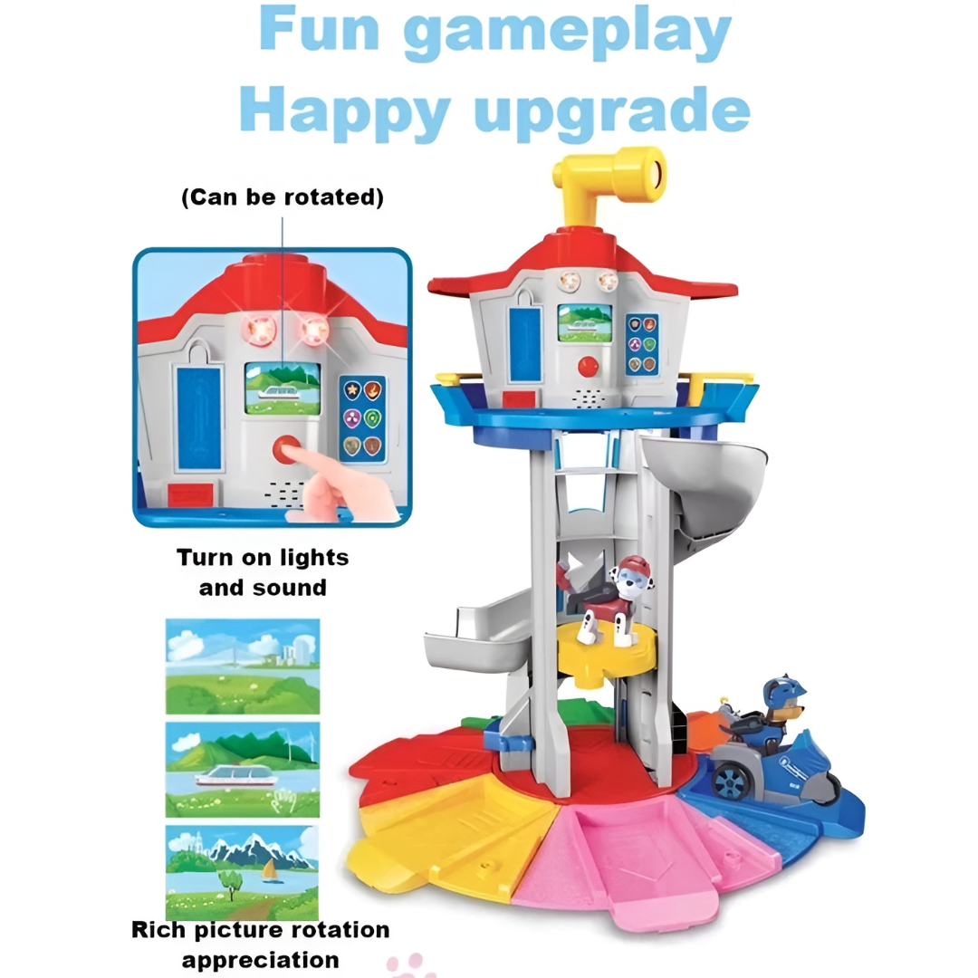 Kids Toy Car Set Tower Slide Rescue Activity Playset