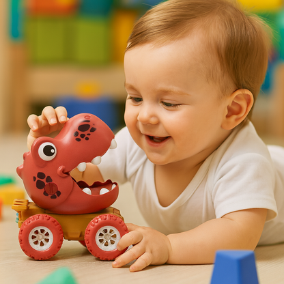 Kids Toy Dinosaur Push Truck –Durable Monster Car Active Play