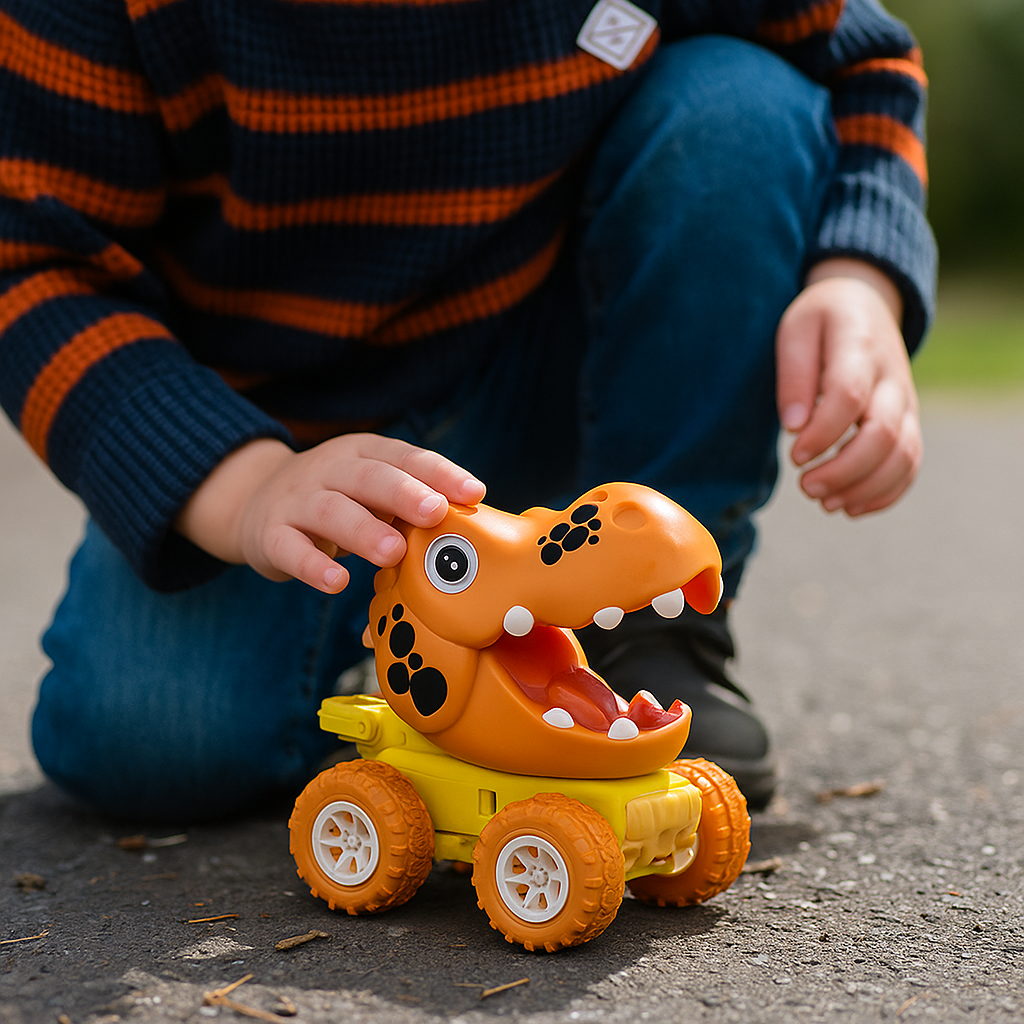 Kids Toy Dinosaur Push Truck –Durable Monster Car Active Play