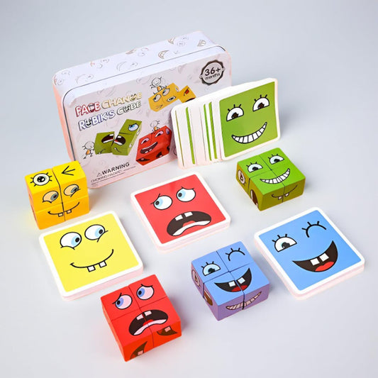 Kinder Spielzeug Ausdruck Zuordnungs-Puzzle Blockspielset