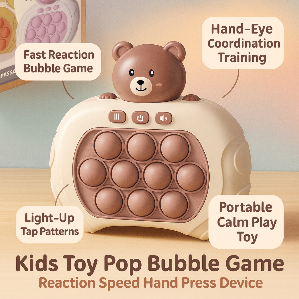 Kids Toy Pop Bubble Game Reaction Speed Hand Press Device