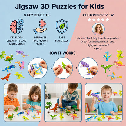 Kids Toys Puzzle 3D Learning Building Activity Set