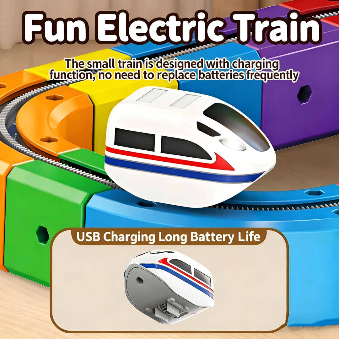Kids Train Set Magnetic Track Building Blocks Construction Toy