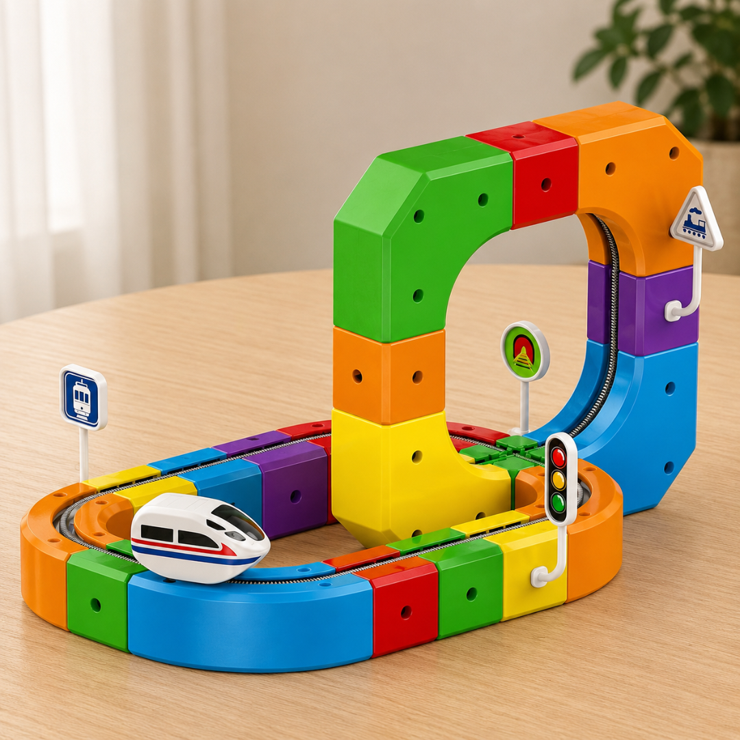 Kids Train Set Magnetic Track Building Blocks Construction Toy
