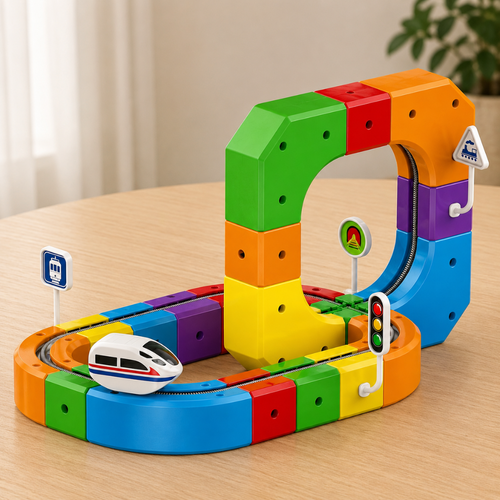 Kids Train Set Magnetic Track Building Blocks Construction Toy