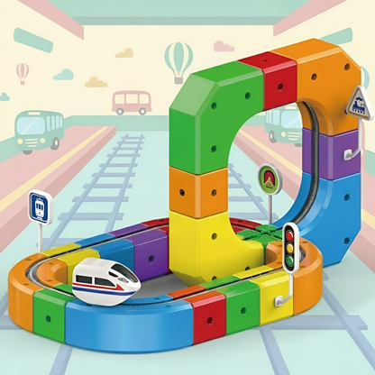Kids Train Set Magnetic Track Building Blocks Construction Toy