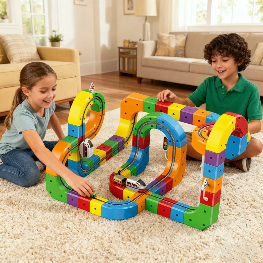 Kids Building Track Toy Set Creative Vehicle Racing Fun 5