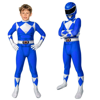 Kids Dragon Ranger Costume Jumpsuit Superhero Outfit with Mask 2
