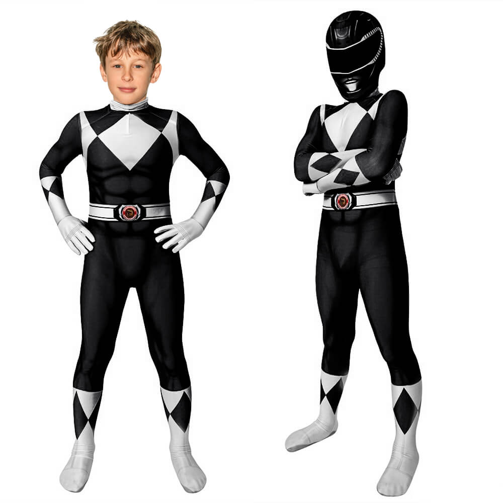 Kids Dragon Ranger Costume Jumpsuit Superhero Outfit with Mask 3