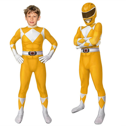 Kids Dragon Ranger Costume Jumpsuit Superhero Outfit with Mask 4