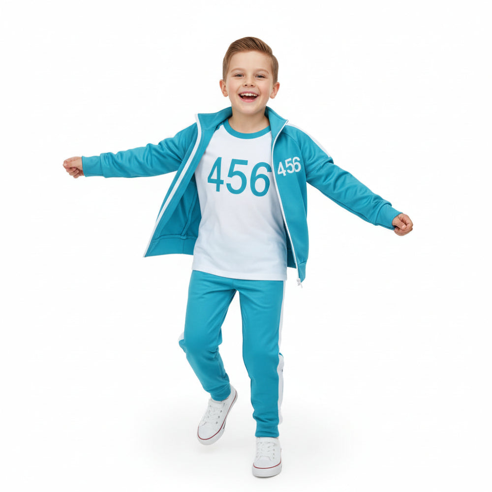Kinder Halloween Kostüm Trainingsanzug Outfit mit Nummerndruck Set