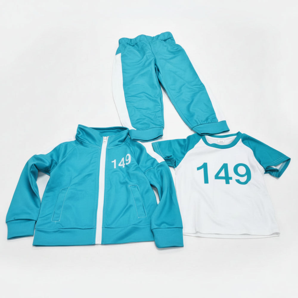 Kinder Halloween Kostüm Trainingsanzug Outfit mit Nummerndruck Set