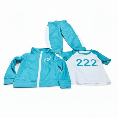 Kinder Halloween Kostüm Trainingsanzug Outfit mit Nummerndruck Set