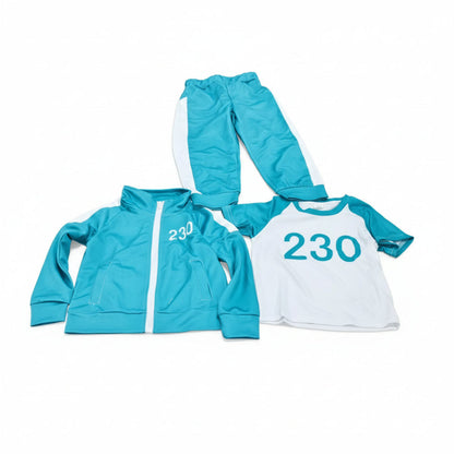 Kinder Halloween Kostüm Trainingsanzug Outfit mit Nummerndruck Set