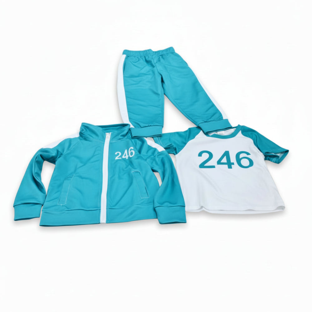 Kinder Halloween Kostüm Trainingsanzug Outfit mit Nummerndruck Set