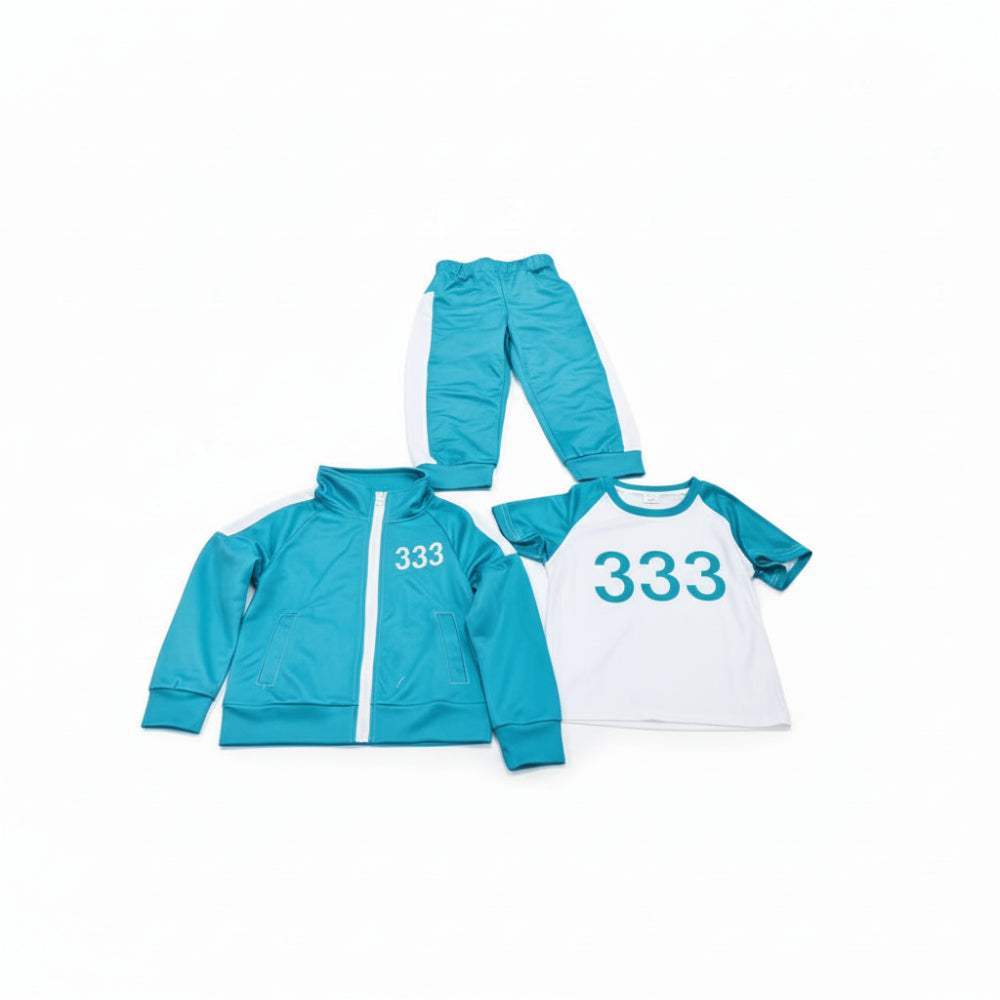 Kinder Halloween Kostüm Trainingsanzug Outfit mit Nummerndruck Set