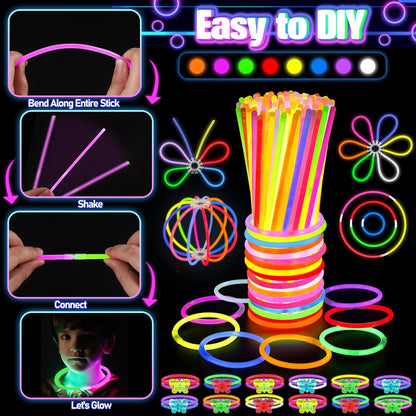 Kids Glow Sticks LED Glasses Party 150 Pieces Supplies Set 3