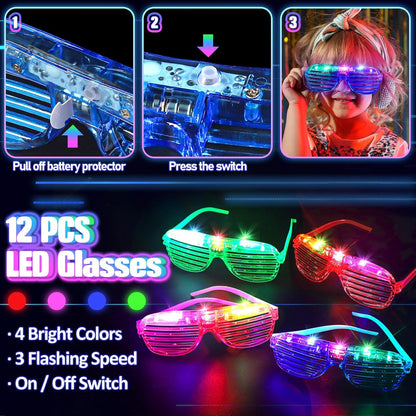 Kids Glow Sticks LED Glasses Party 150 Pieces Supplies Set 4