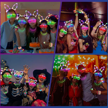 Kids Glow Sticks LED Glasses Party 150 Pieces Supplies Set 6