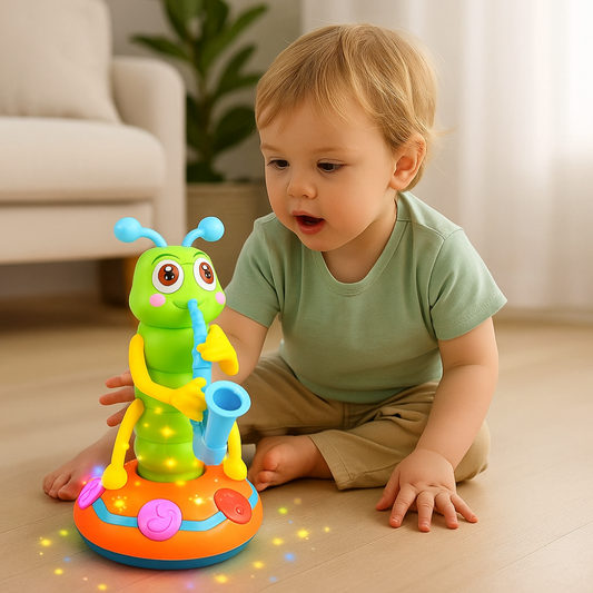 Kids Musical Toy Dancing Caterpillar Saxophone Lights