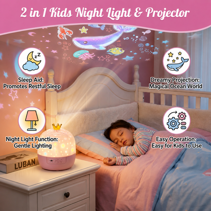 Kids Night Light Projector Rotating