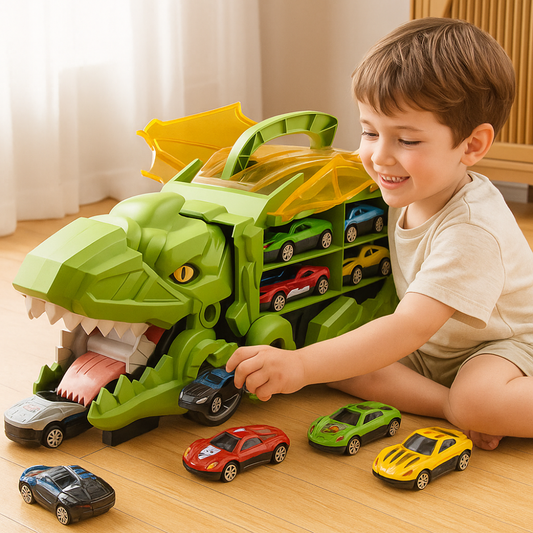 Kids Toys Dinosaur Truck Car Carrier Playset Storage Transforming