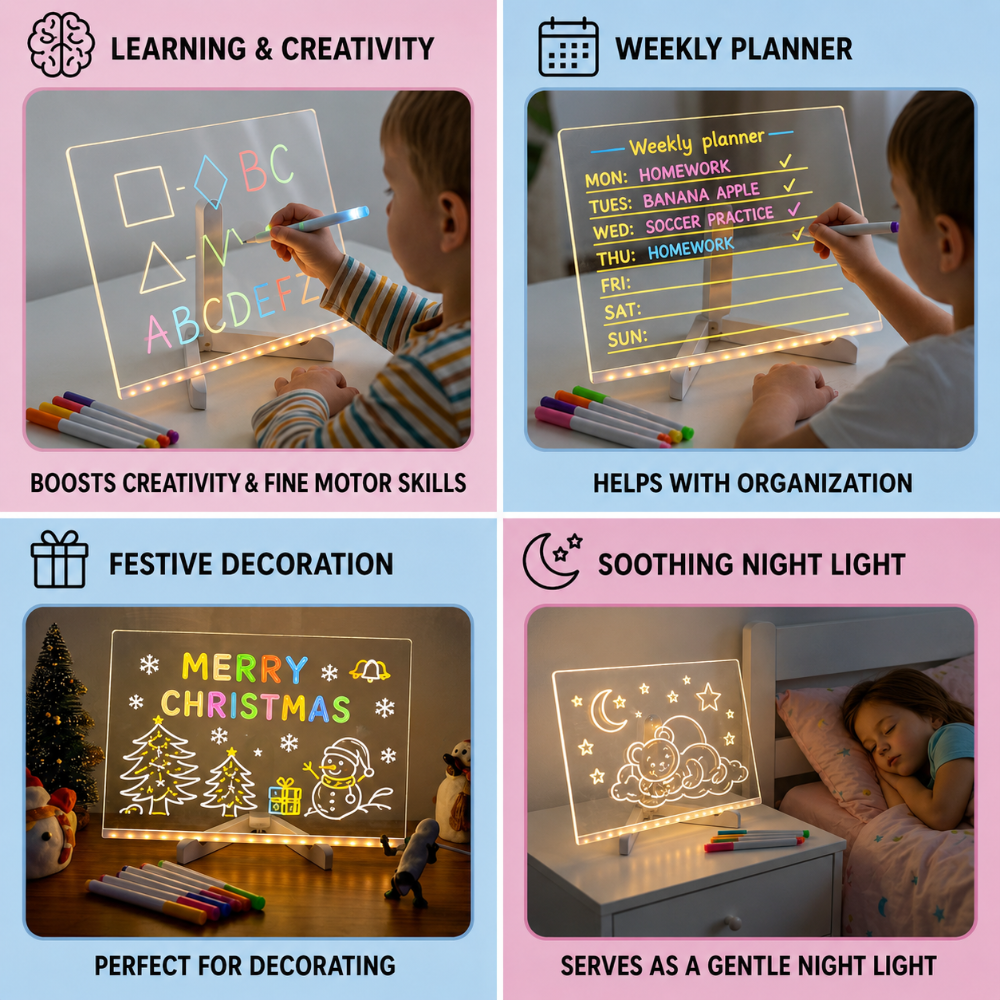 LED Drawing Board Light Up Educational Toy Stem Fun