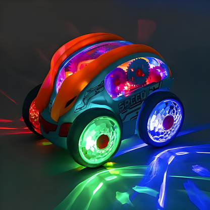 LED Car Toy Kids 360 Spin Musical Lights Gear Action
