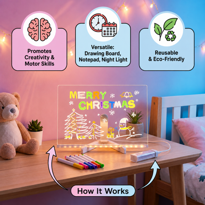LED Drawing Board Light Up Educational Toy Usb Powered
