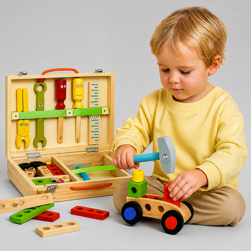 Montessori Toy Educational Building Wooden Tool Creative Set 1