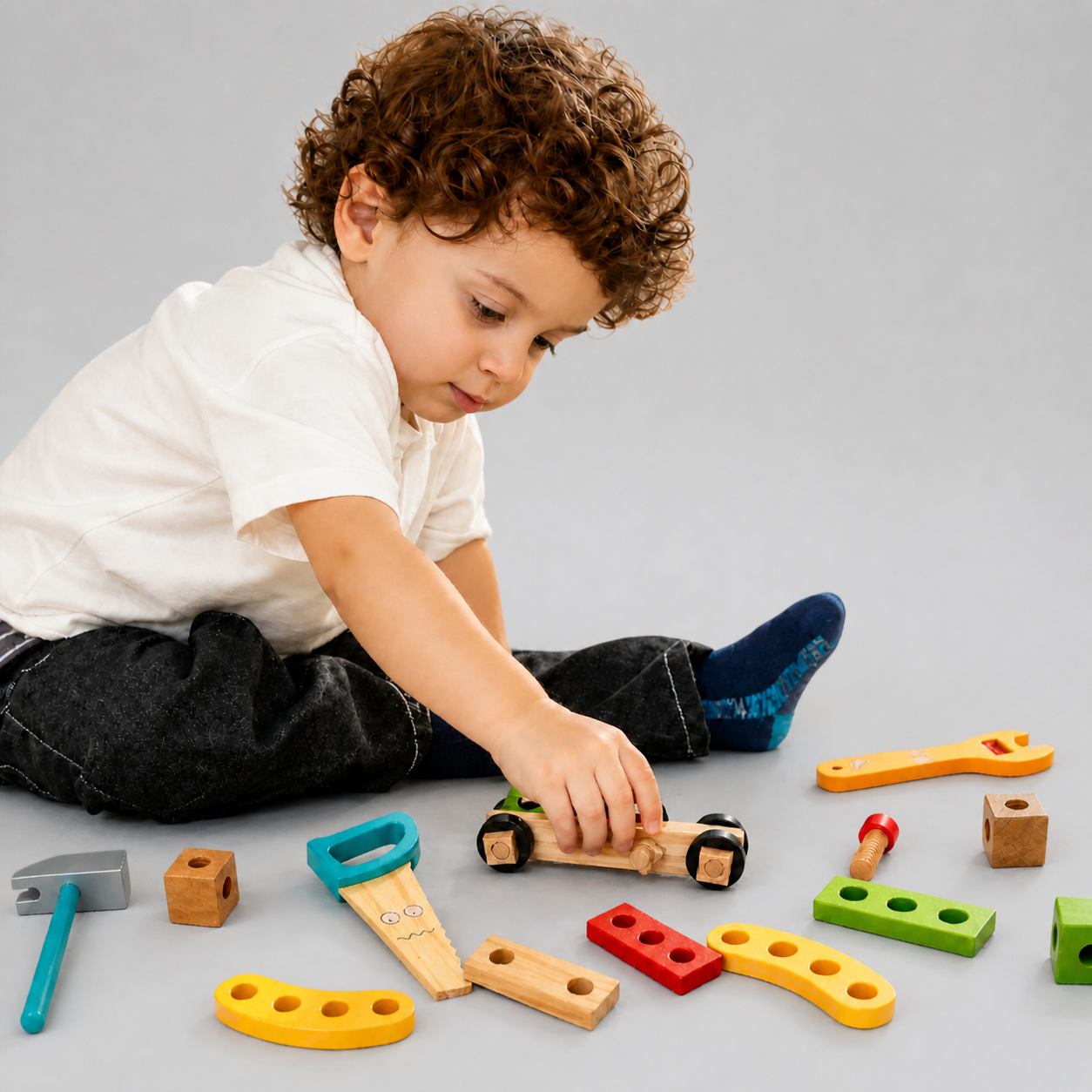 Montessori Toy Educational Building Wooden Tool Creative Set 3