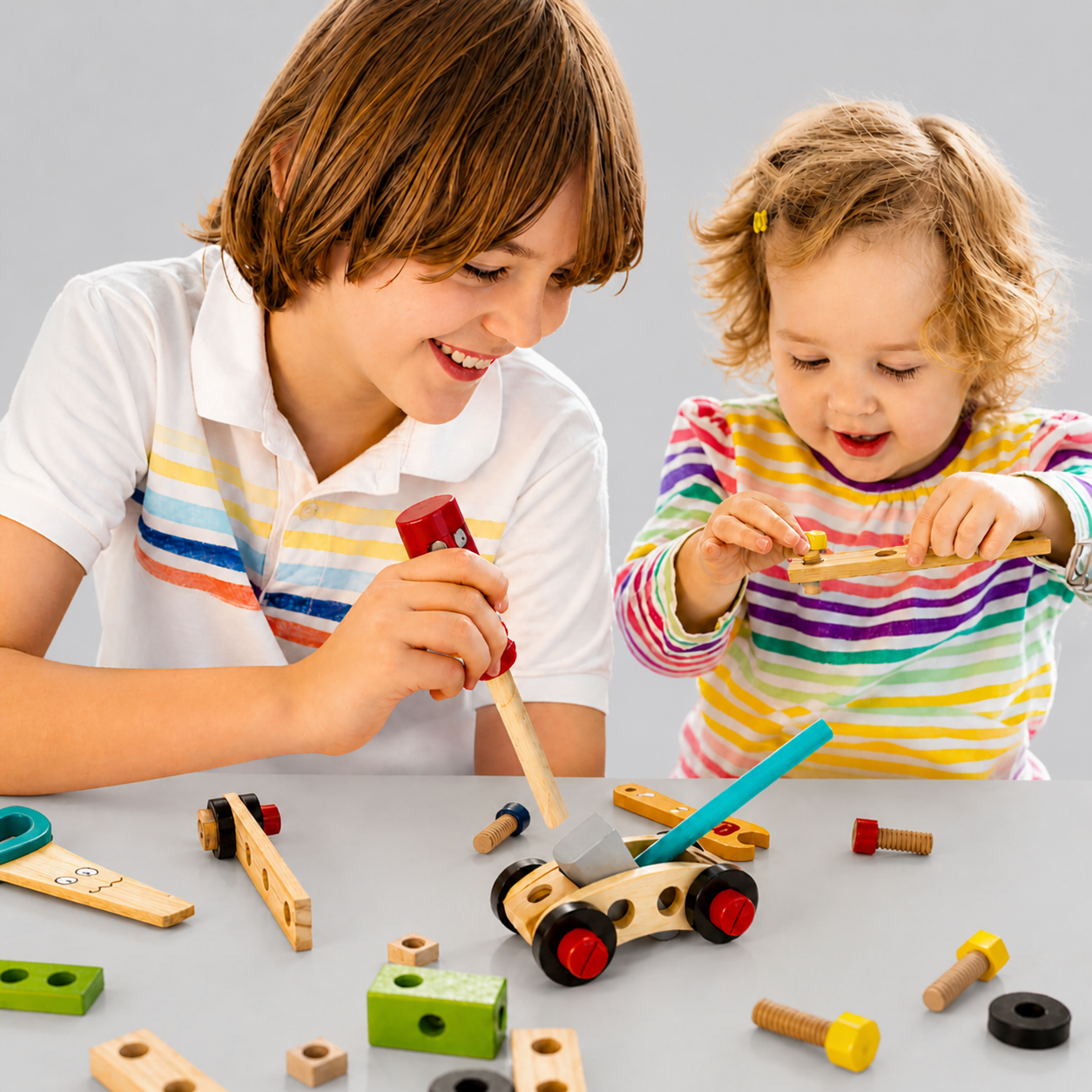 Montessori Toy Educational Building Wooden Tool Creative Set 4