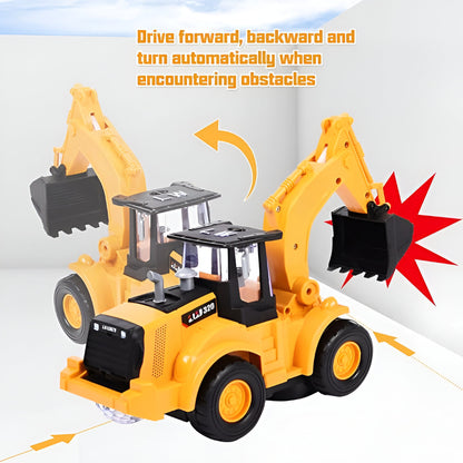 Music Toy Truck Excavator Light Auto Rotate Vehicle