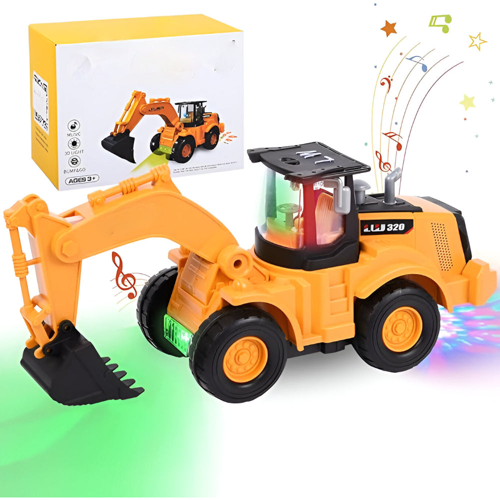 Music Toy Truck Excavator Light Auto Rotate Vehicle