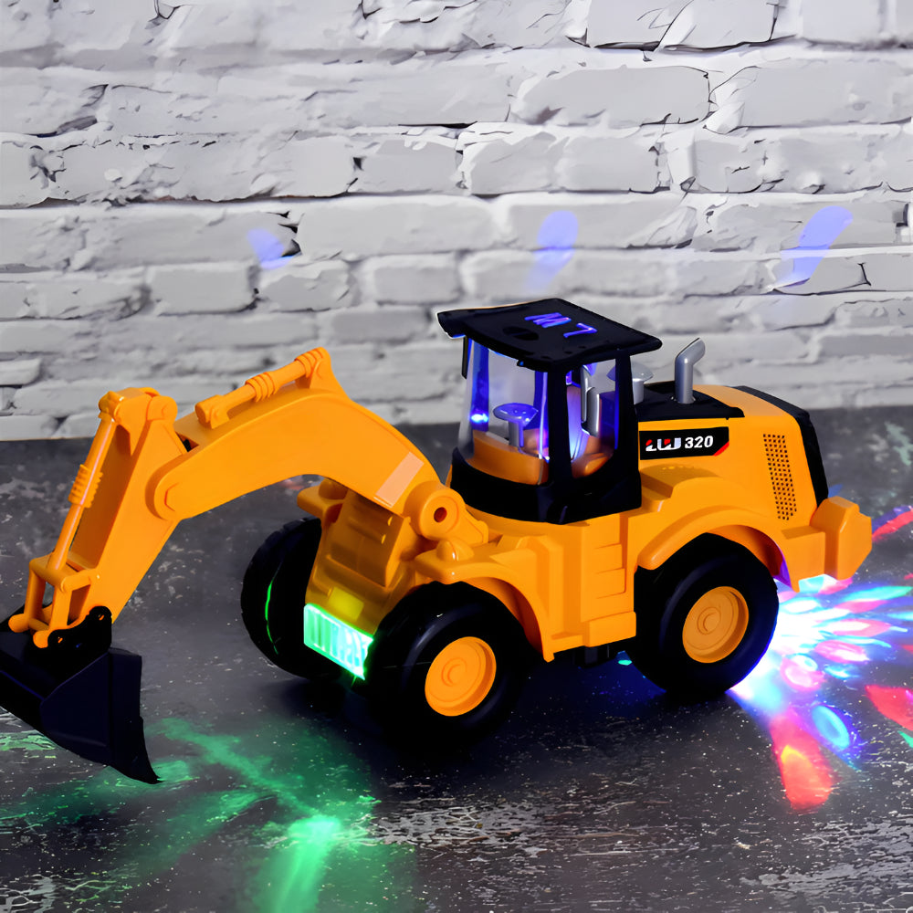 Music Toy Truck Excavator Light Auto Rotate Vehicle